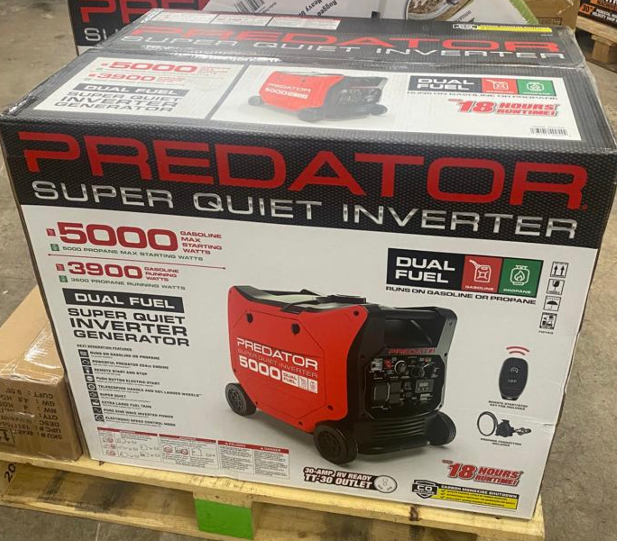 Predator 5000 Watt SUPER QUIET Dual-Fuel Inverter Generator with CO SE ...