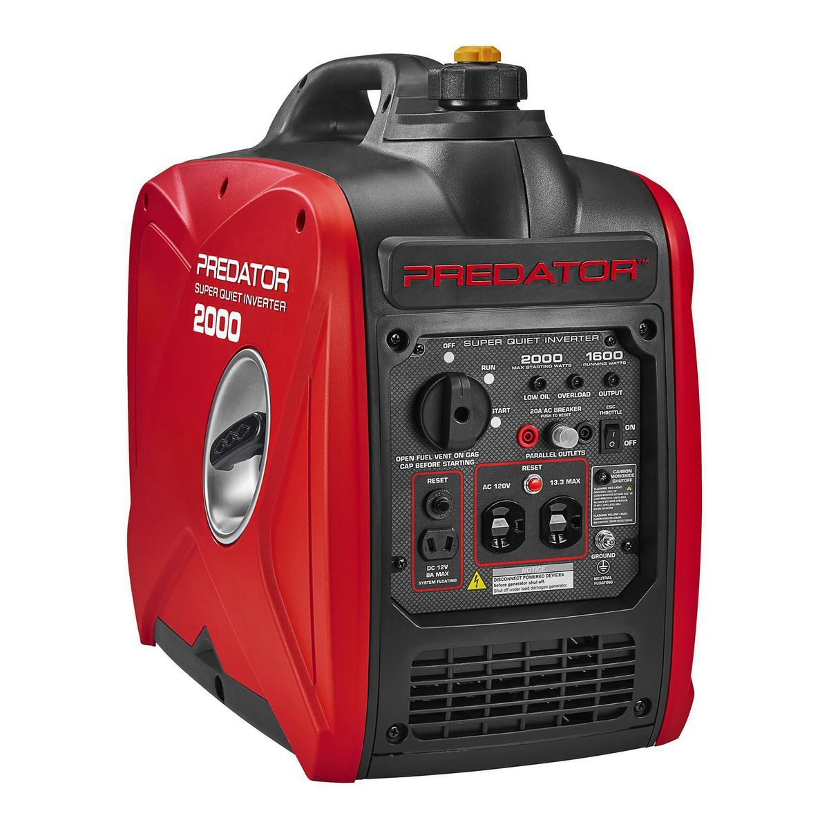 Predator 2000 Watt SUPER QUIET Inverter Generator with CO SECURE Technology